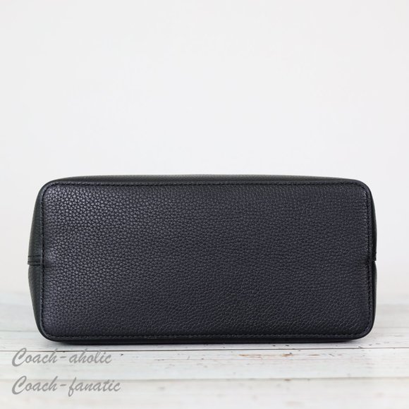 NWT Tory Burch 85985 Blake Small Leather Crossbody Tote in Black/Devon Sand - Picture 9 of 11